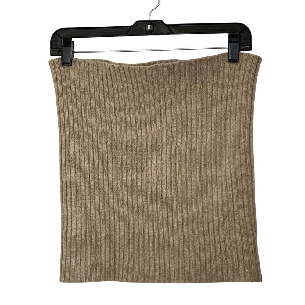 MaxMara Ribbed Knit Infinity Scarf Tan Beige - One‎ Size